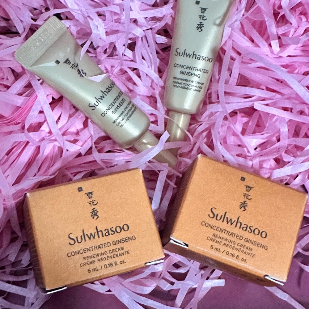 Sulhwasoo skin care samples, ginseng face cream and eye cream x 2